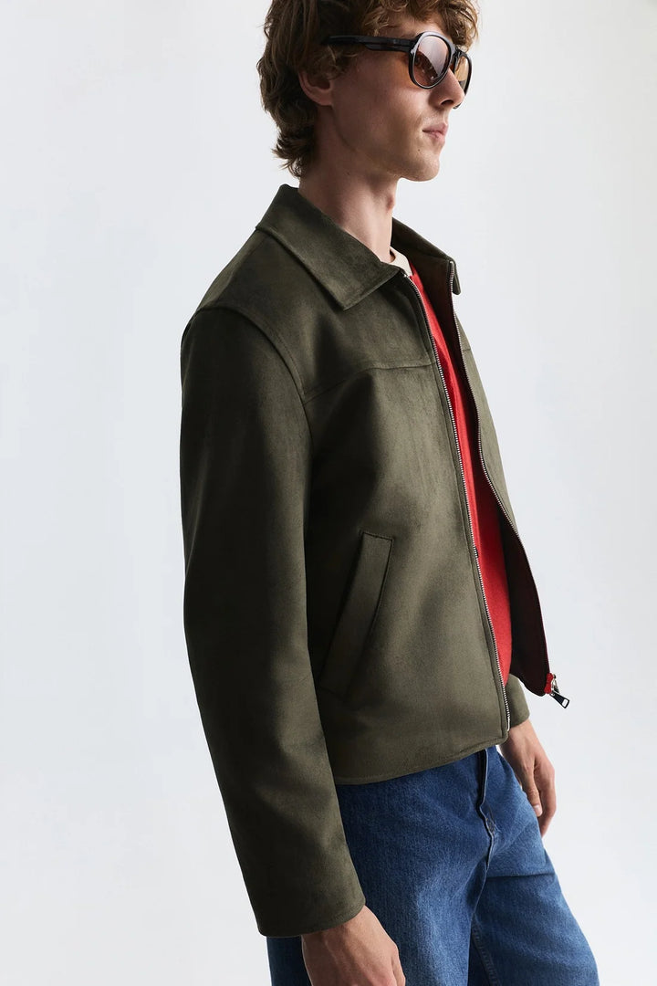 Antioch suede jacket in khaki