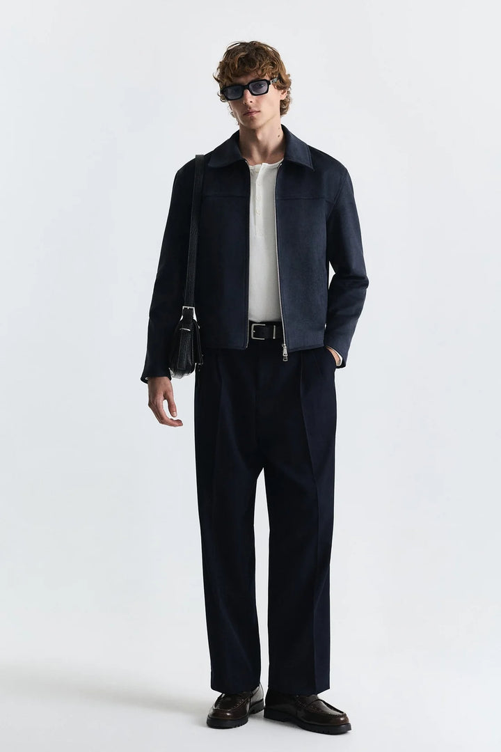 Antioch suede jacket in navy