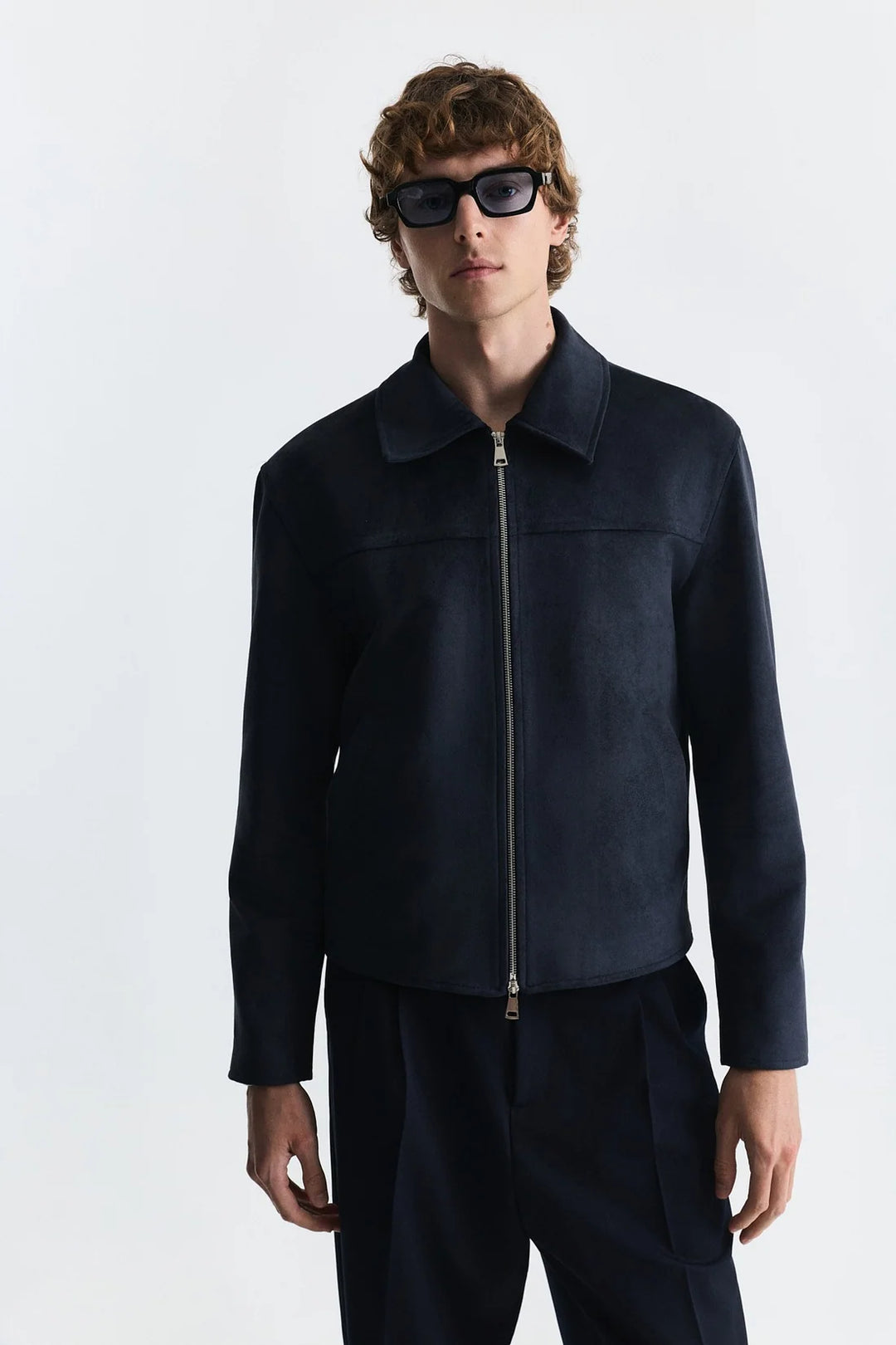Antioch suede jacket in navy