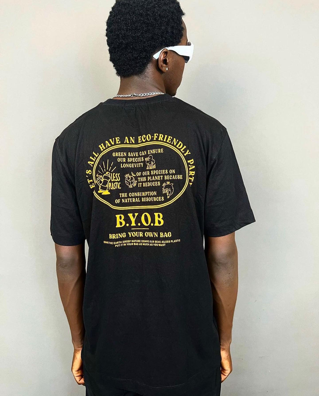 H Essentials BYOB Backprint T-shirt in black