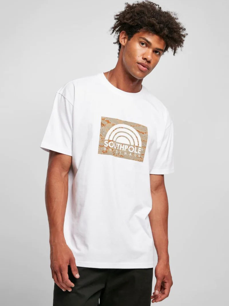 South Pole Camo logo T-shirt in white