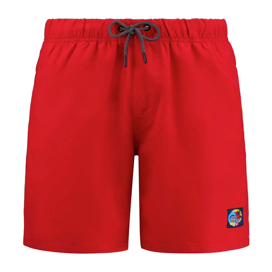 Surf Society Swim Shorts in Red