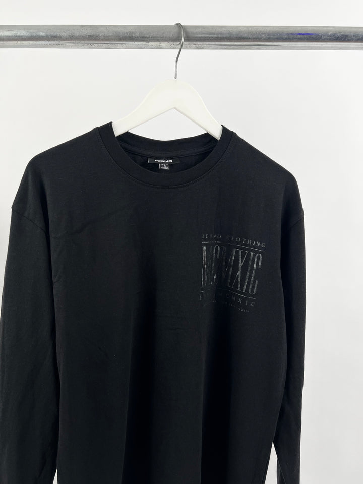 Icono Backprint longsleeve T-shirt in black