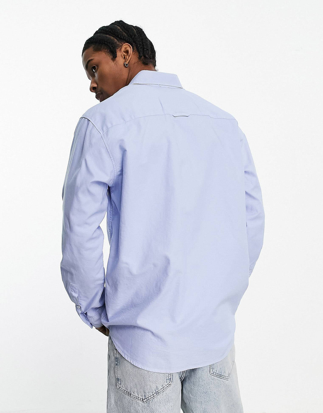 Pull&Bear long shirt in light blue