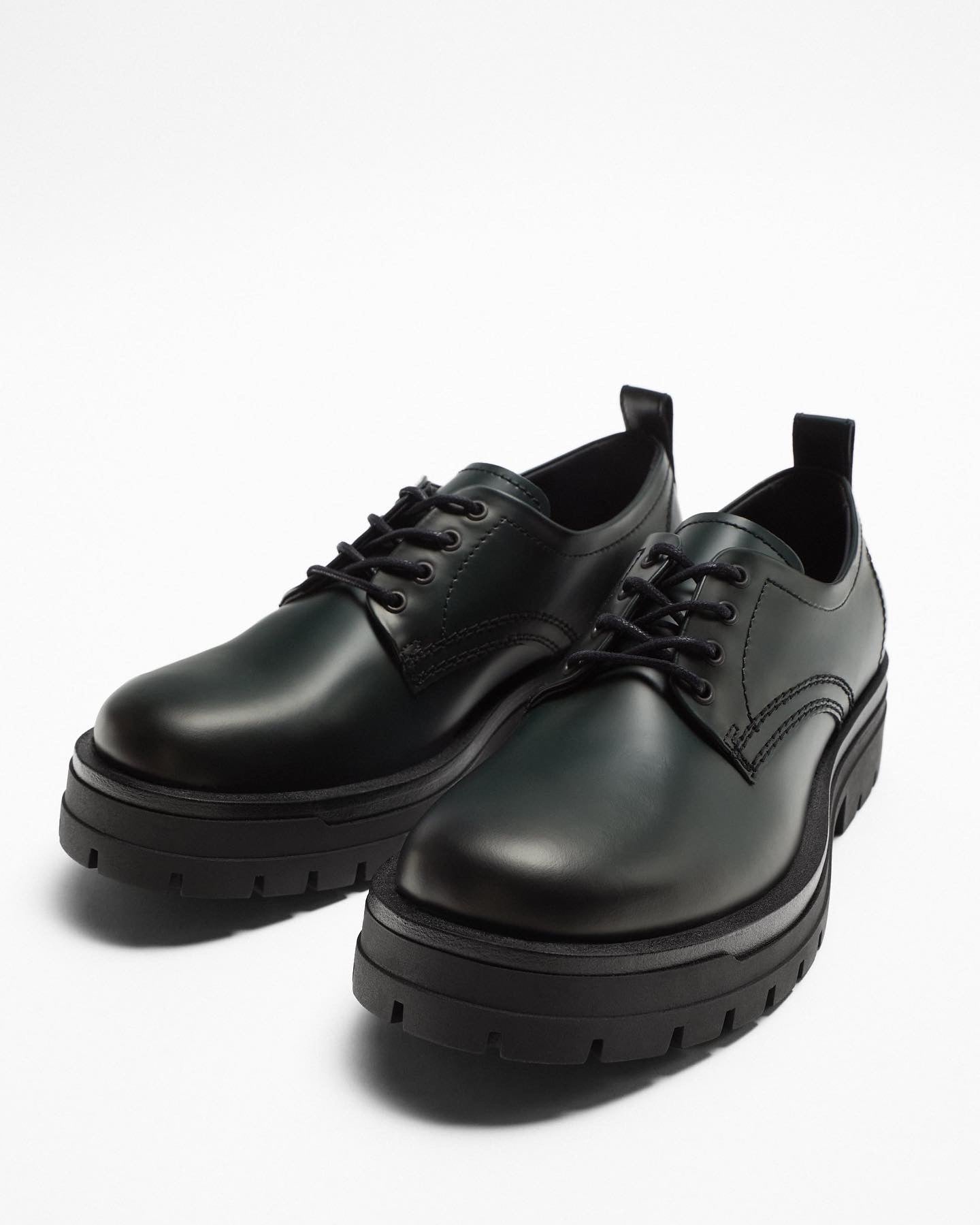 Zara Chunky Leather Derby Shoes Garmisland