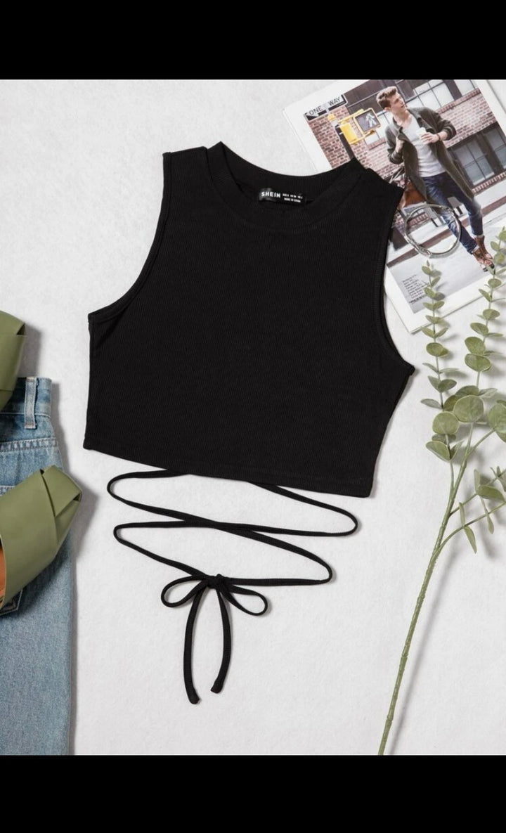 Lace Up Waist Tank Top