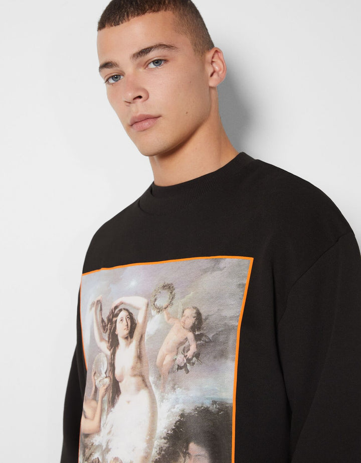 Bershka art series print sweatshirt