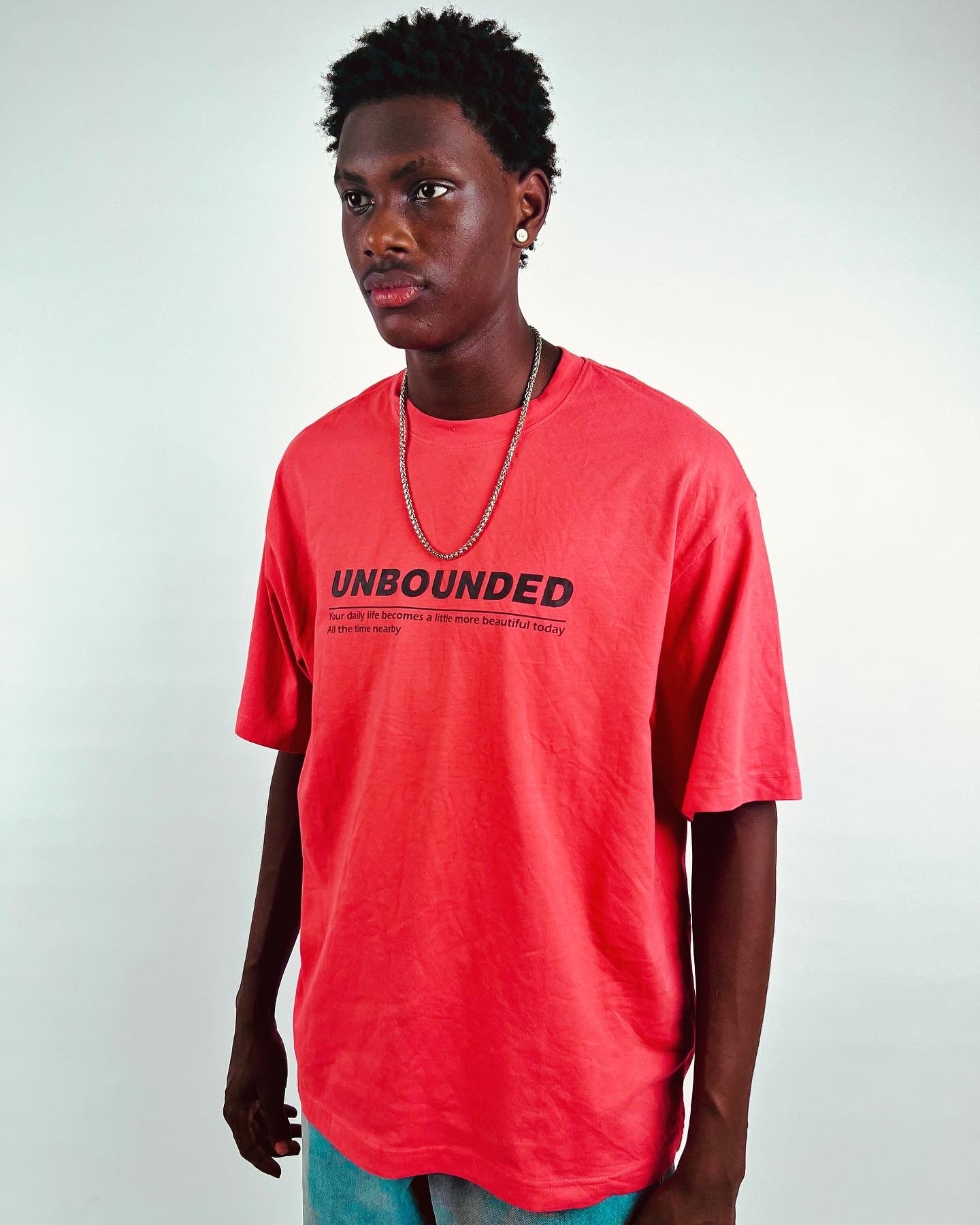 Unbounded script T-shirt in hot pink
