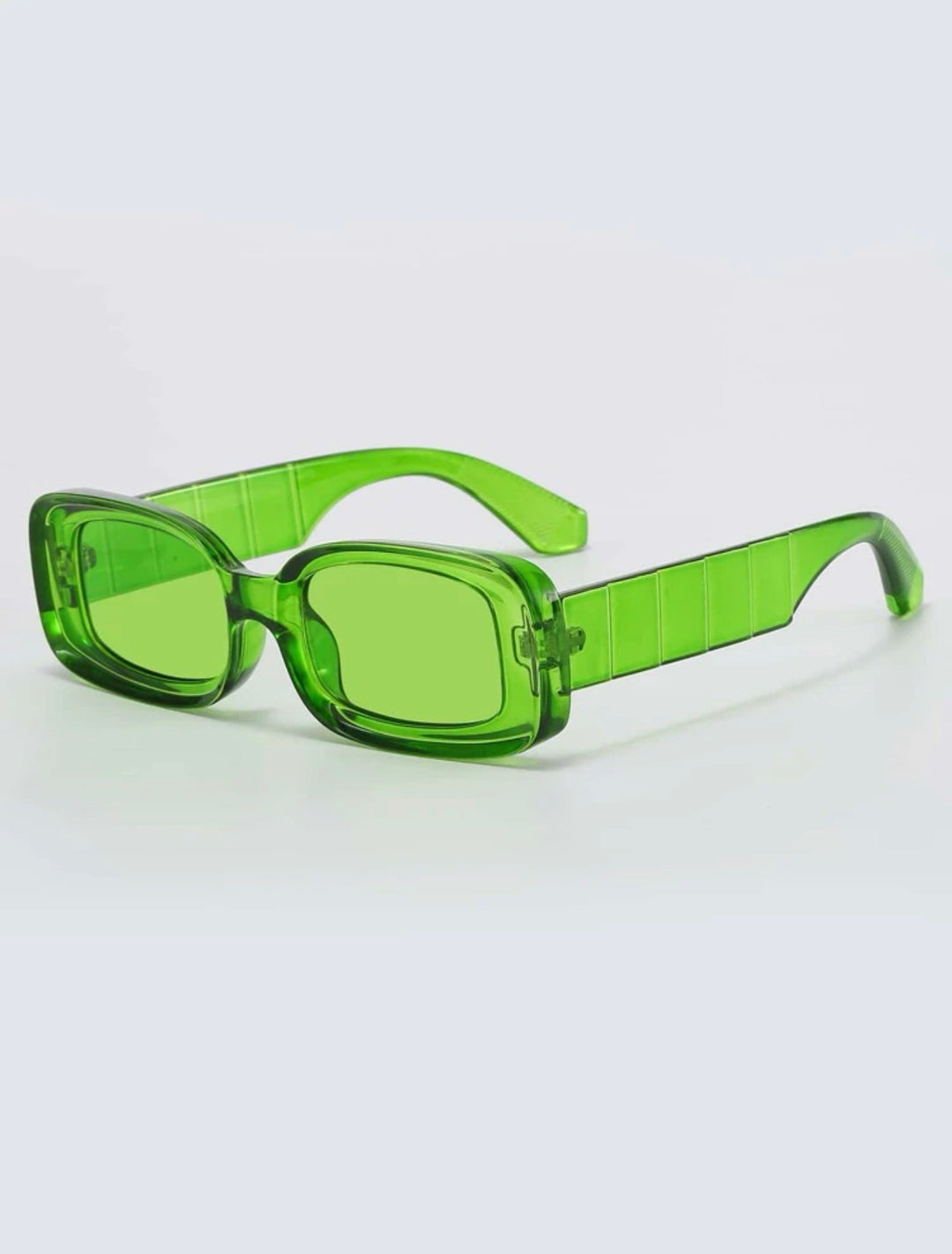 Square Frame Sun Glasses in All Green