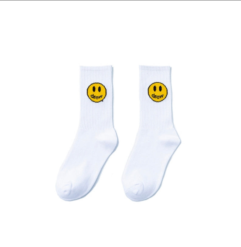 Drew house logo socks in white