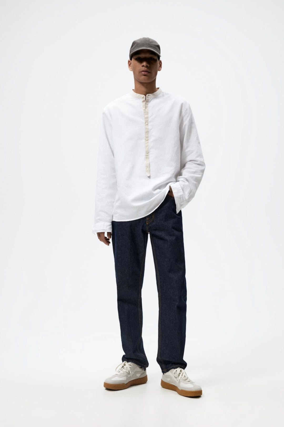 Zara shirt with contrast collar