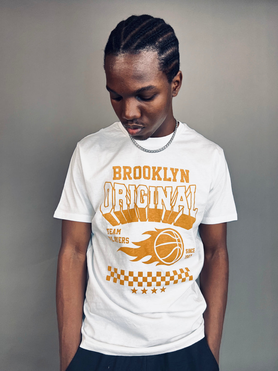 C&A Brooklyn original team print t-shirt in white