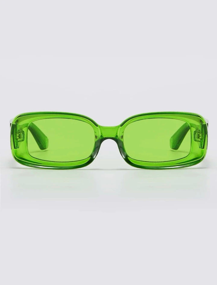 Square Frame Sun Glasses in All Green