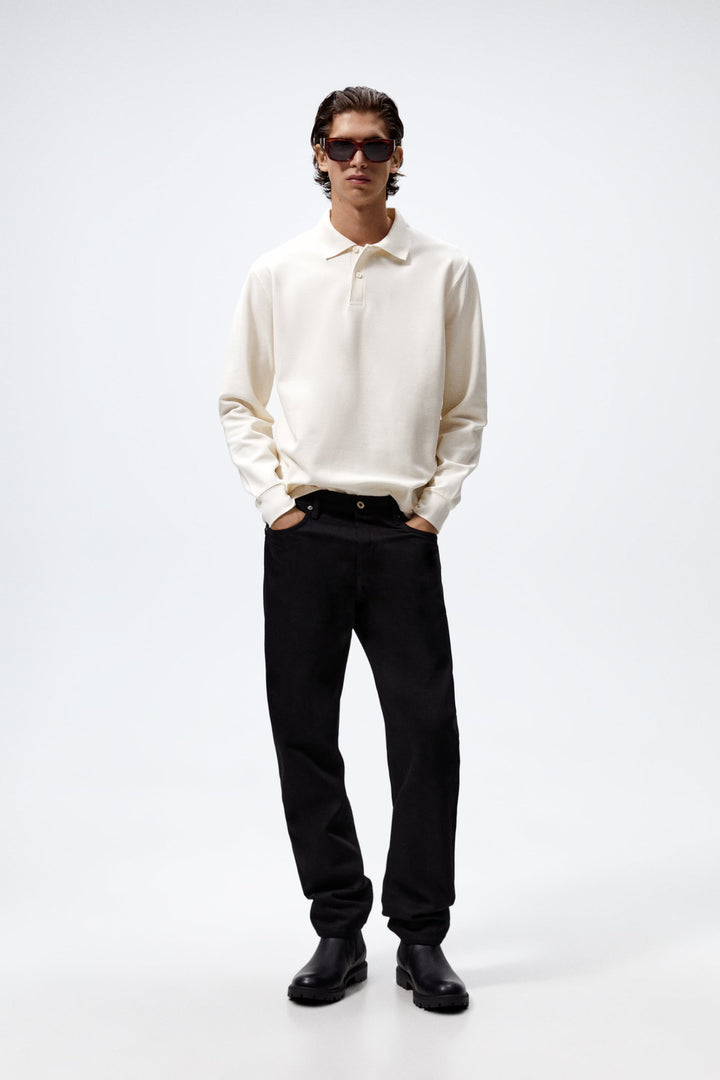 Zara Contrast Polo Sweatshirt