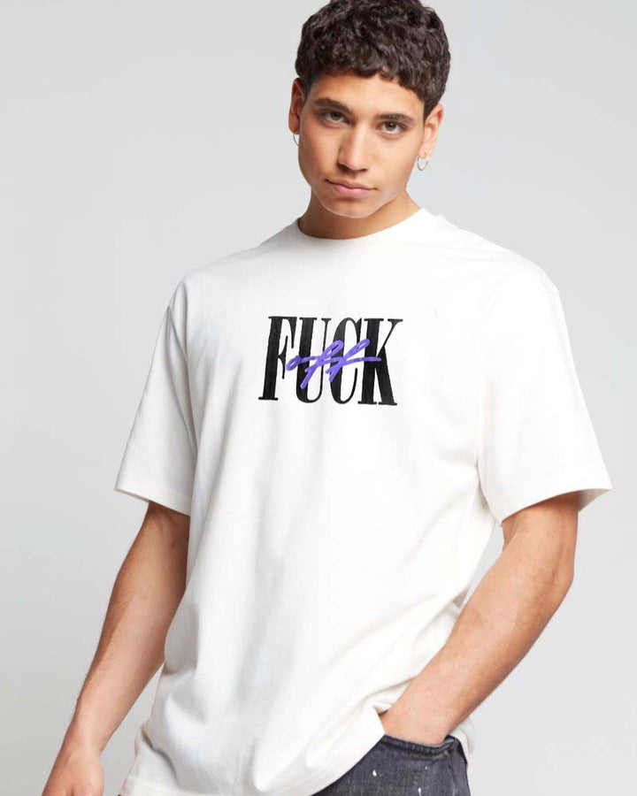 FSBN Fuck Off Print T-shirt in White