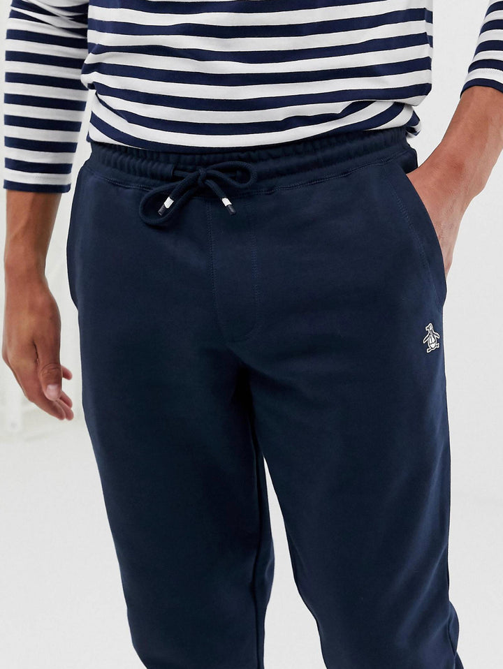 Original Penguin icon logo cuffed joggers slim fit in navy
