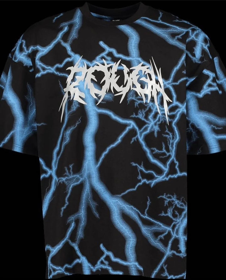 FSBN Rough Lightning T-shirt in blue/black