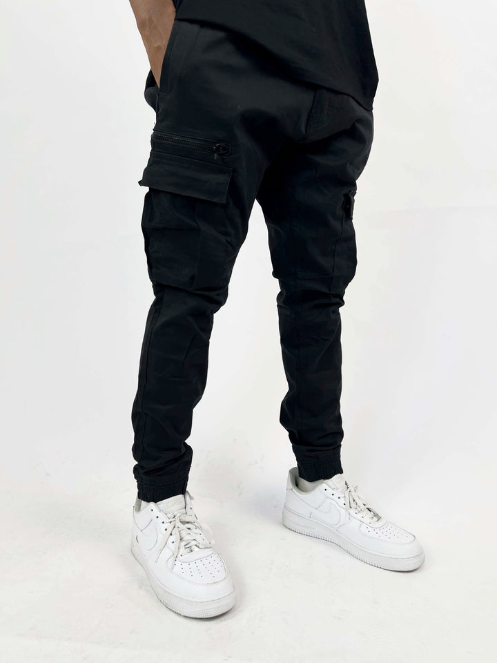 Valerie cuff Cargo Pants in black