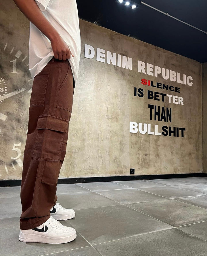Denim Republic cargo pants in brown