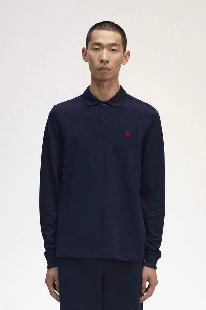 U.S Polo Assn long sleeve polo shirt in blue