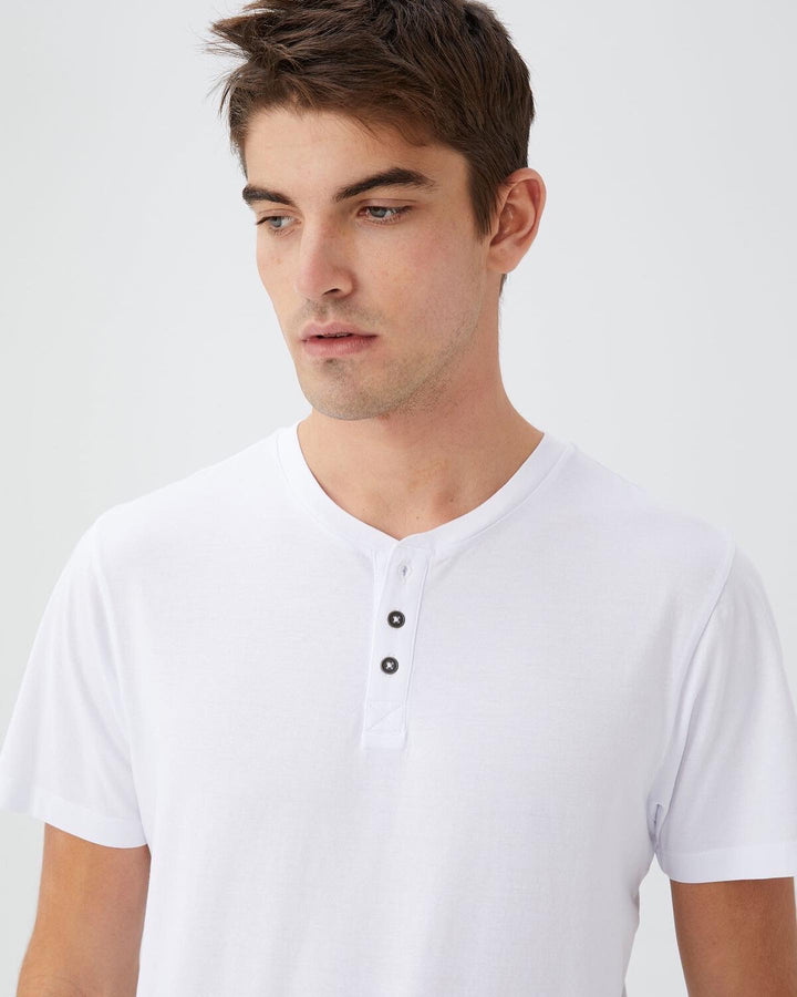 Cotton On Henley T-shirt in white