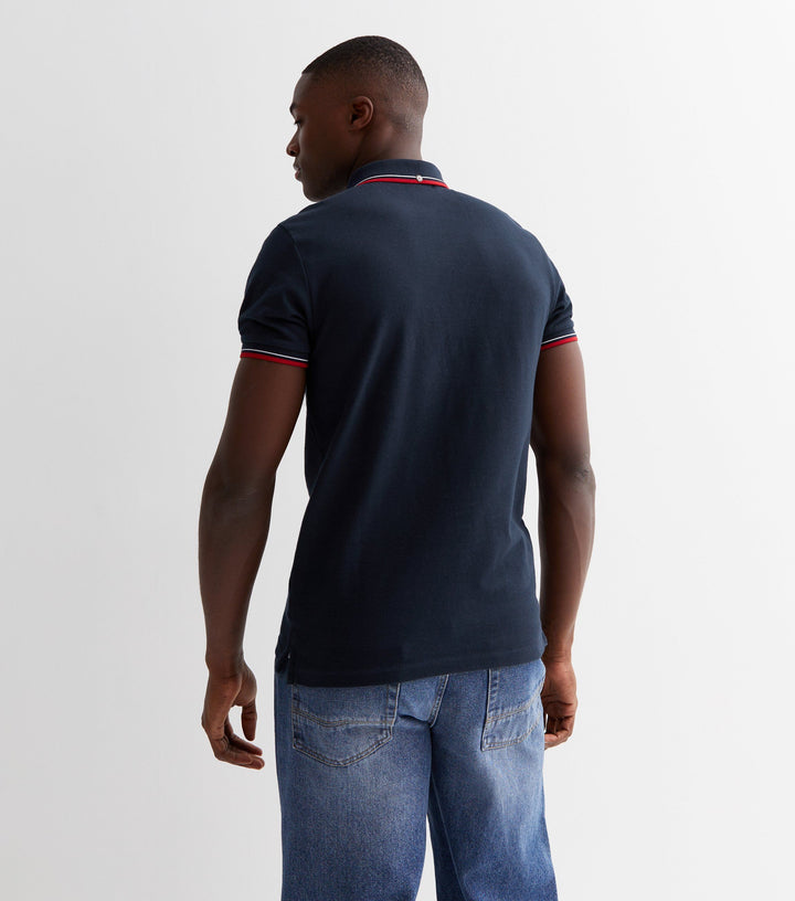 Ben Sherman polo shirt with tipping in navy blue