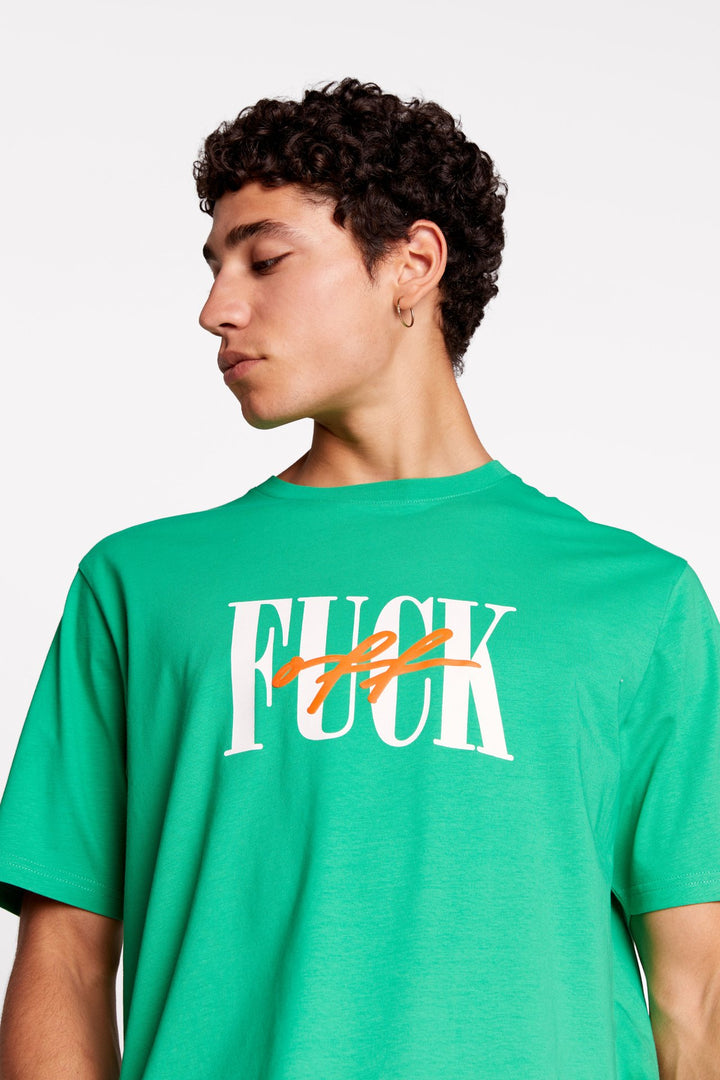 FSBN Fuck Off Print T-shirt in Green