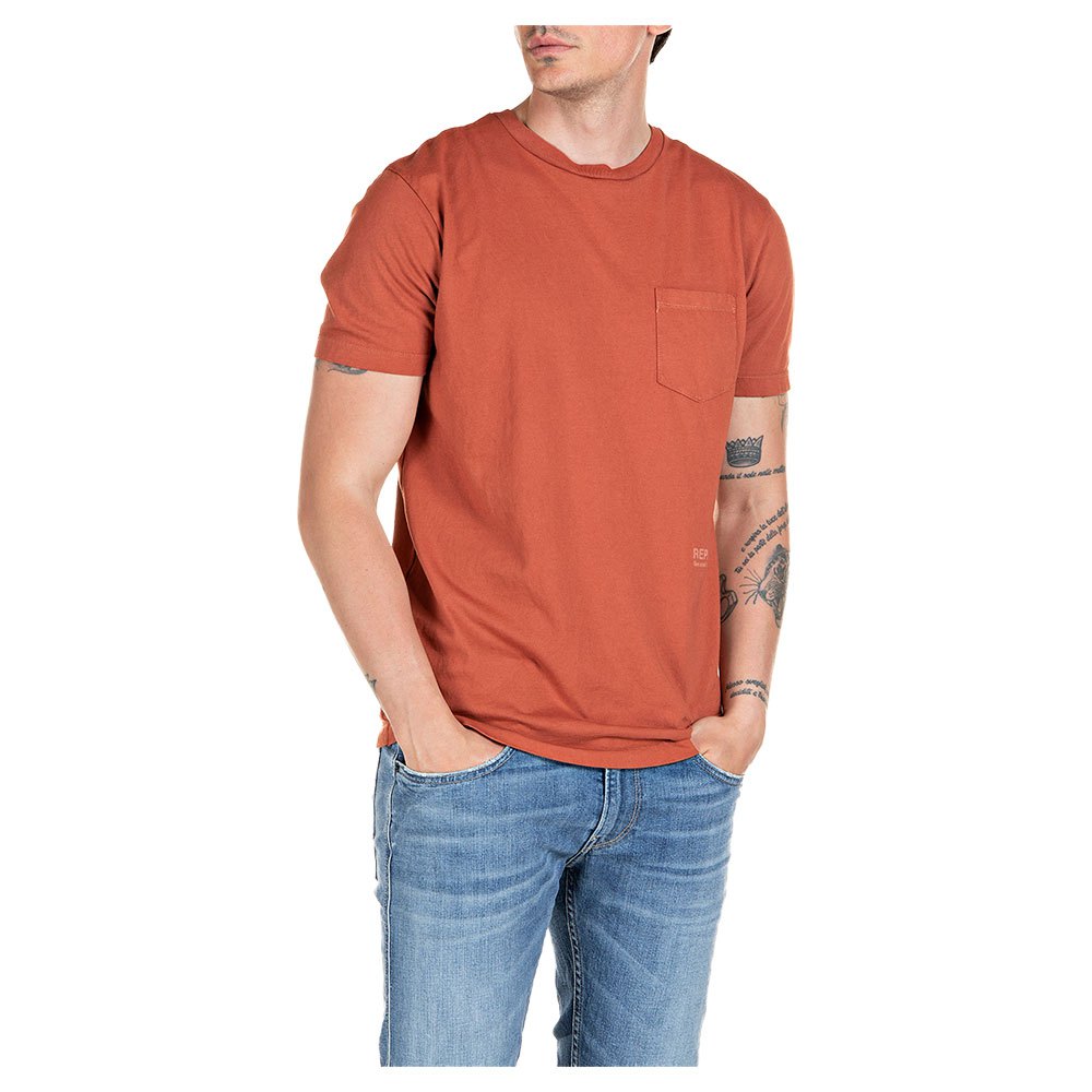 Replay second life organic cotton t-shirt burnt orange