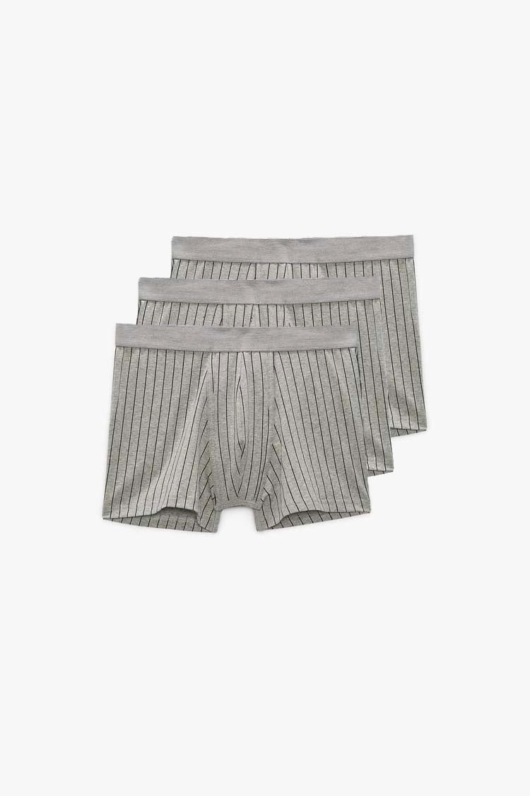 Zara 3 pack striped boxers in gray