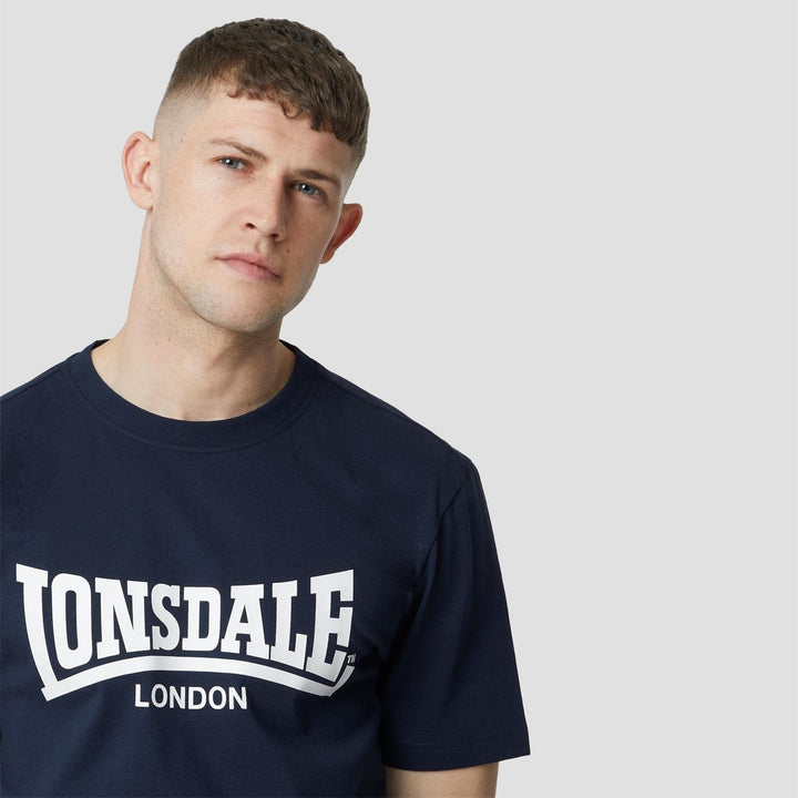 Lonsdale Essential logo T-shirt in navy