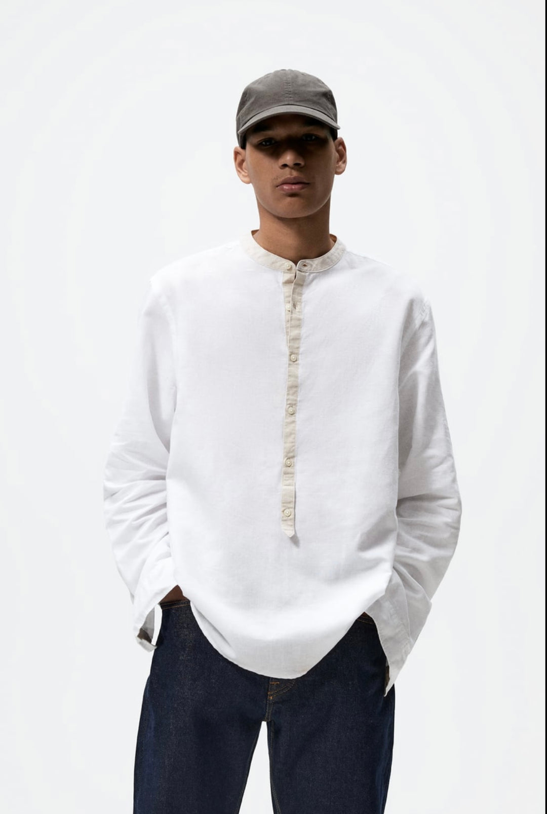 Zara shirt with contrast collar