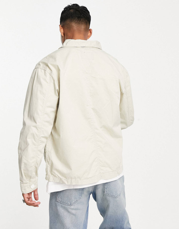 PULL&BEAR Overshirt in relaxed fit ecru