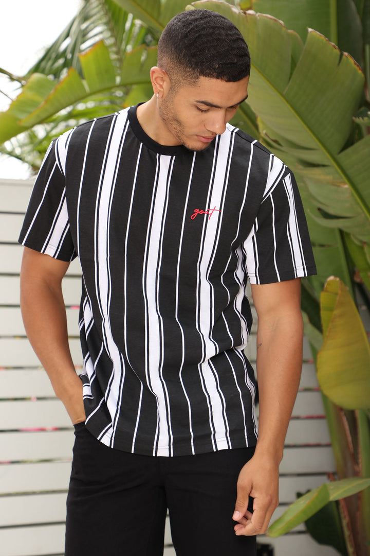 Novamen stripe t-shirt in black