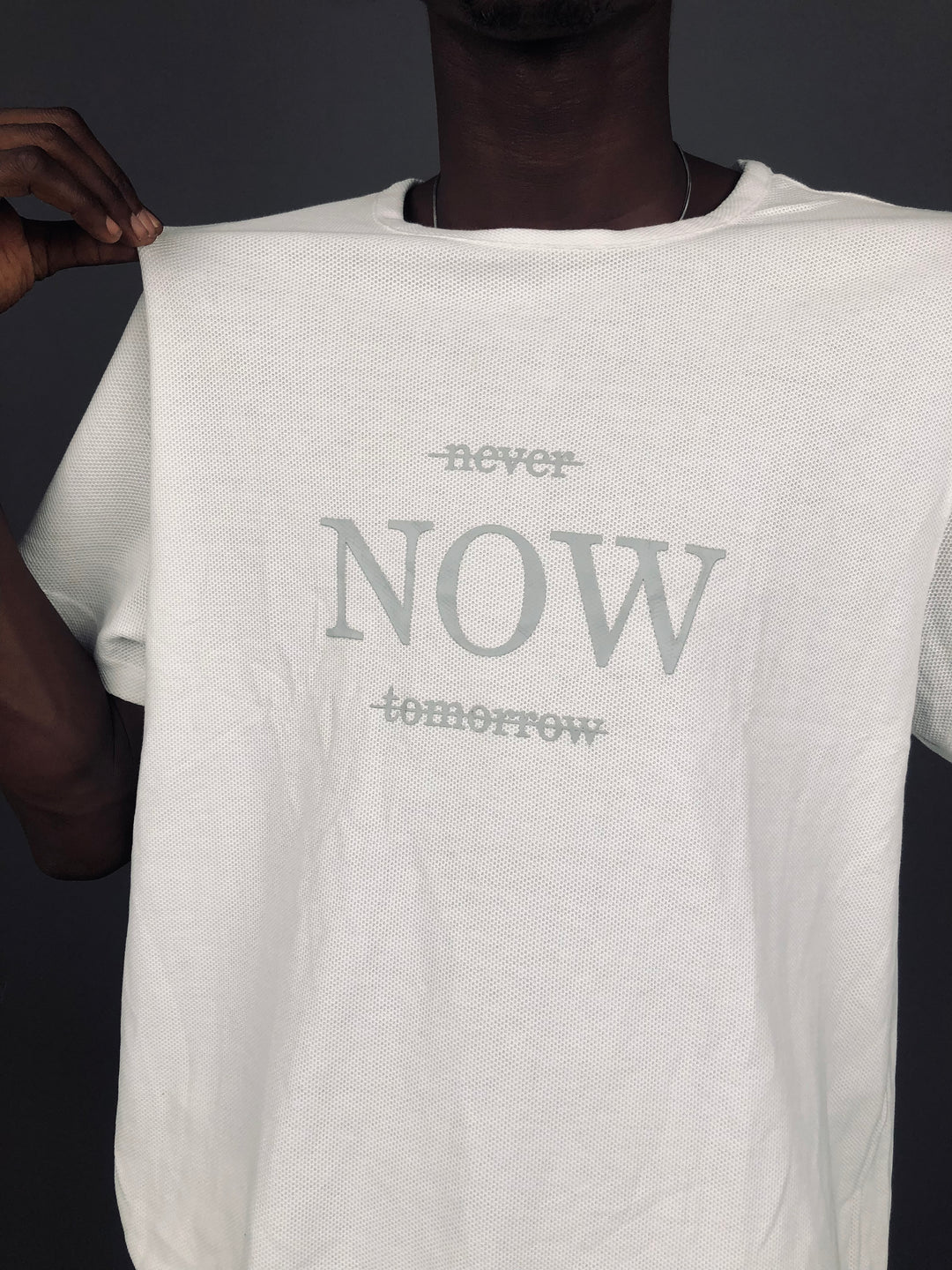 H&M NOW print T-shirt in white