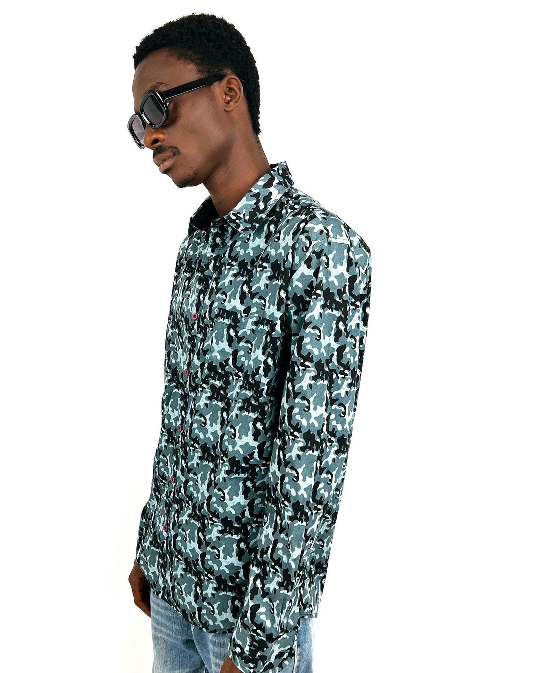 Mango Man Slim Fit Camo Shirt