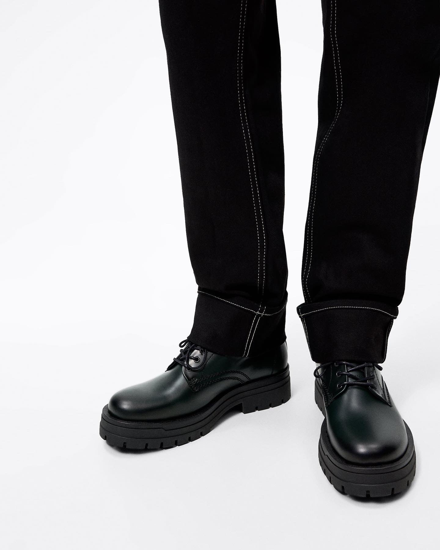 Zara Chunky Leather Derby Shoes Garmisland