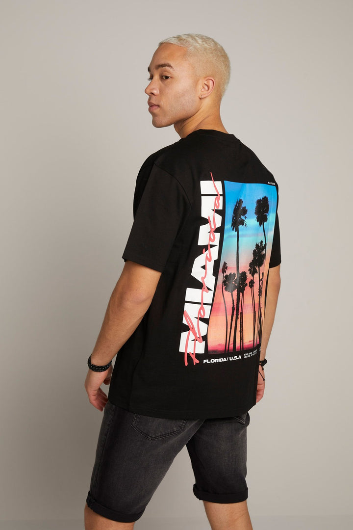 FSBN Miami Florida Backprint T-shirt in Black