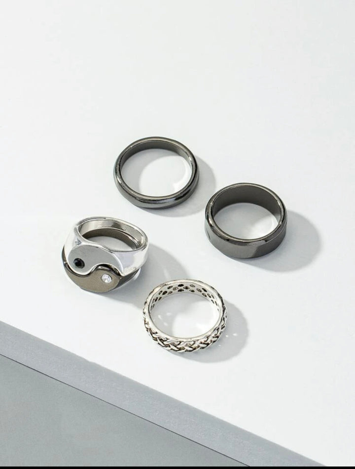 5pcs Ying and Yang Decor Ring