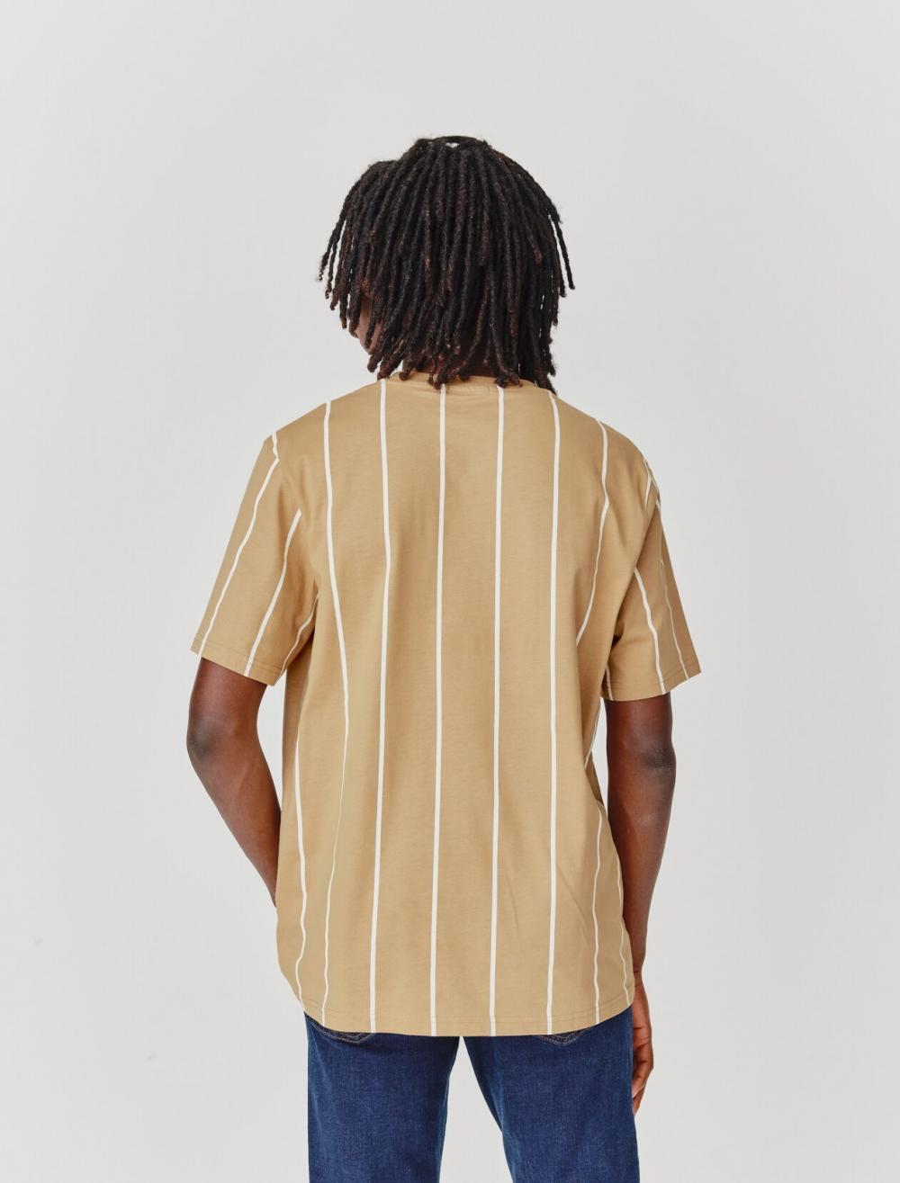 Bizzbee BZB pinstripe polo t-shirt in brown