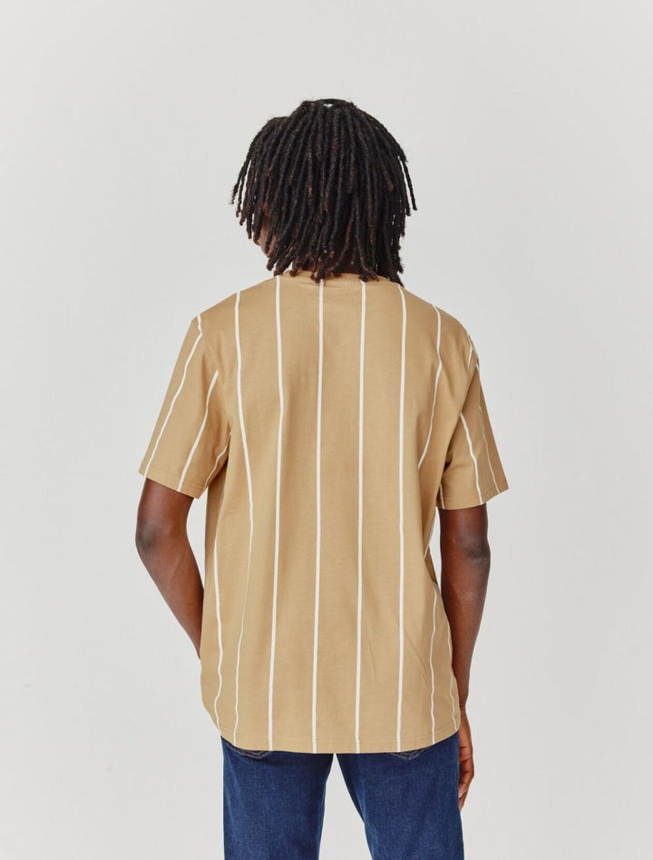 Bizzbee BZB pinstripe polo t-shirt in brown