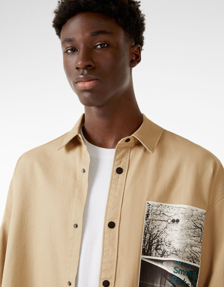 Bershka photo print overshirt