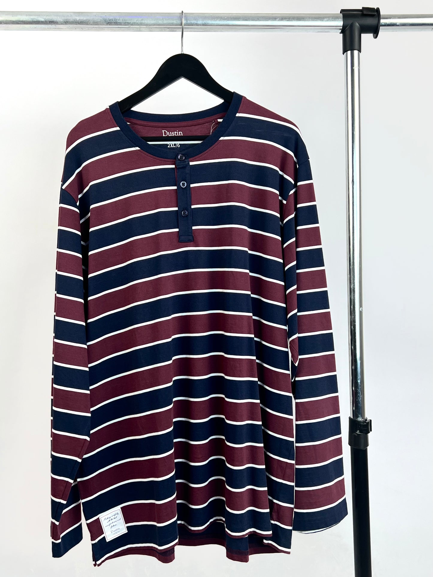 Dustin Striped Henley longsleeve T-shirt