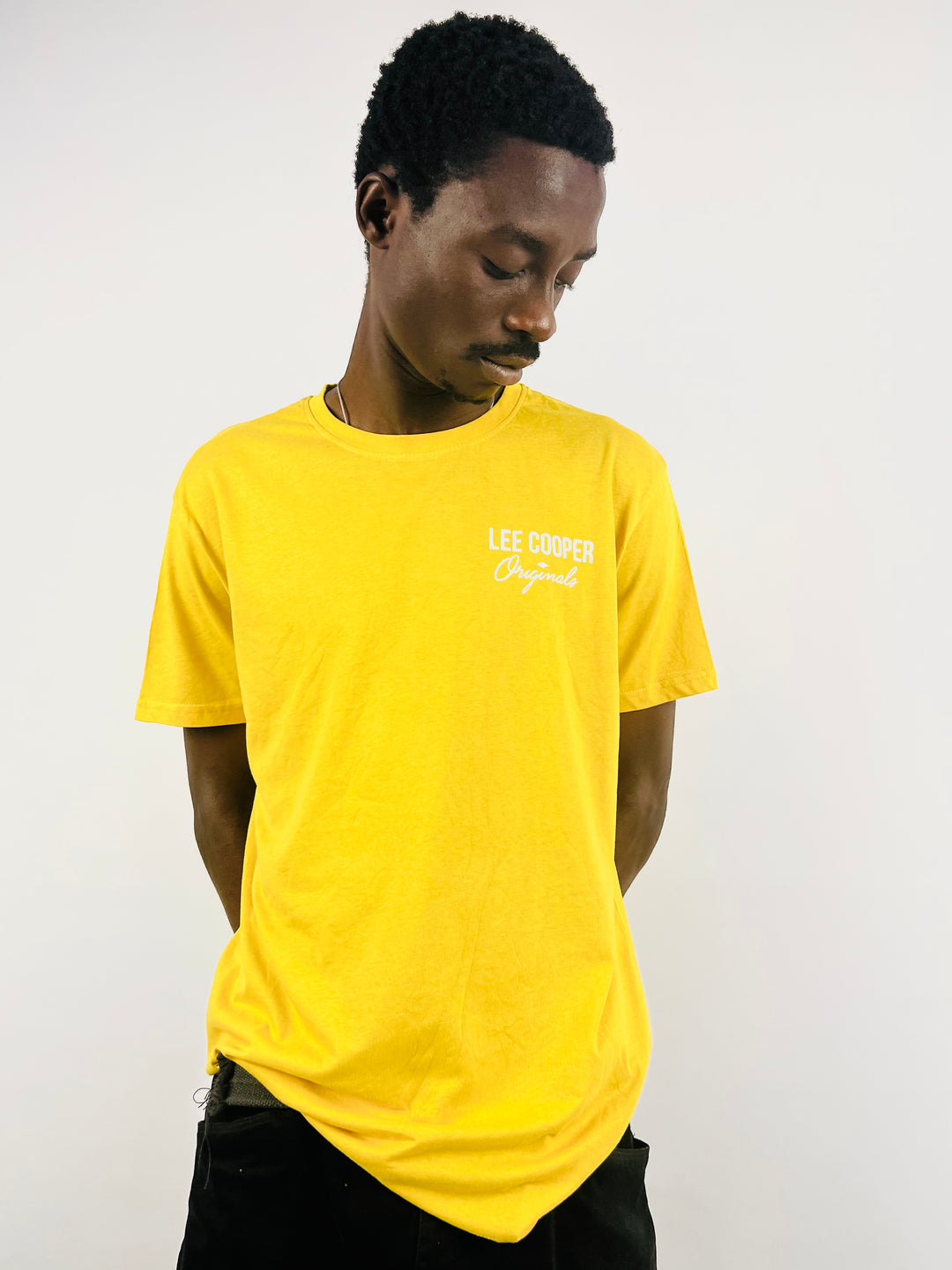 Lee Cooper Originals logo T-shirt in yellow