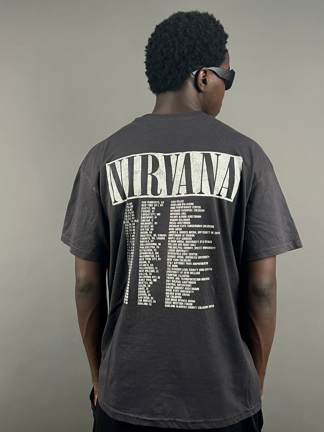 Nirvana tour backprint t-shirt in black