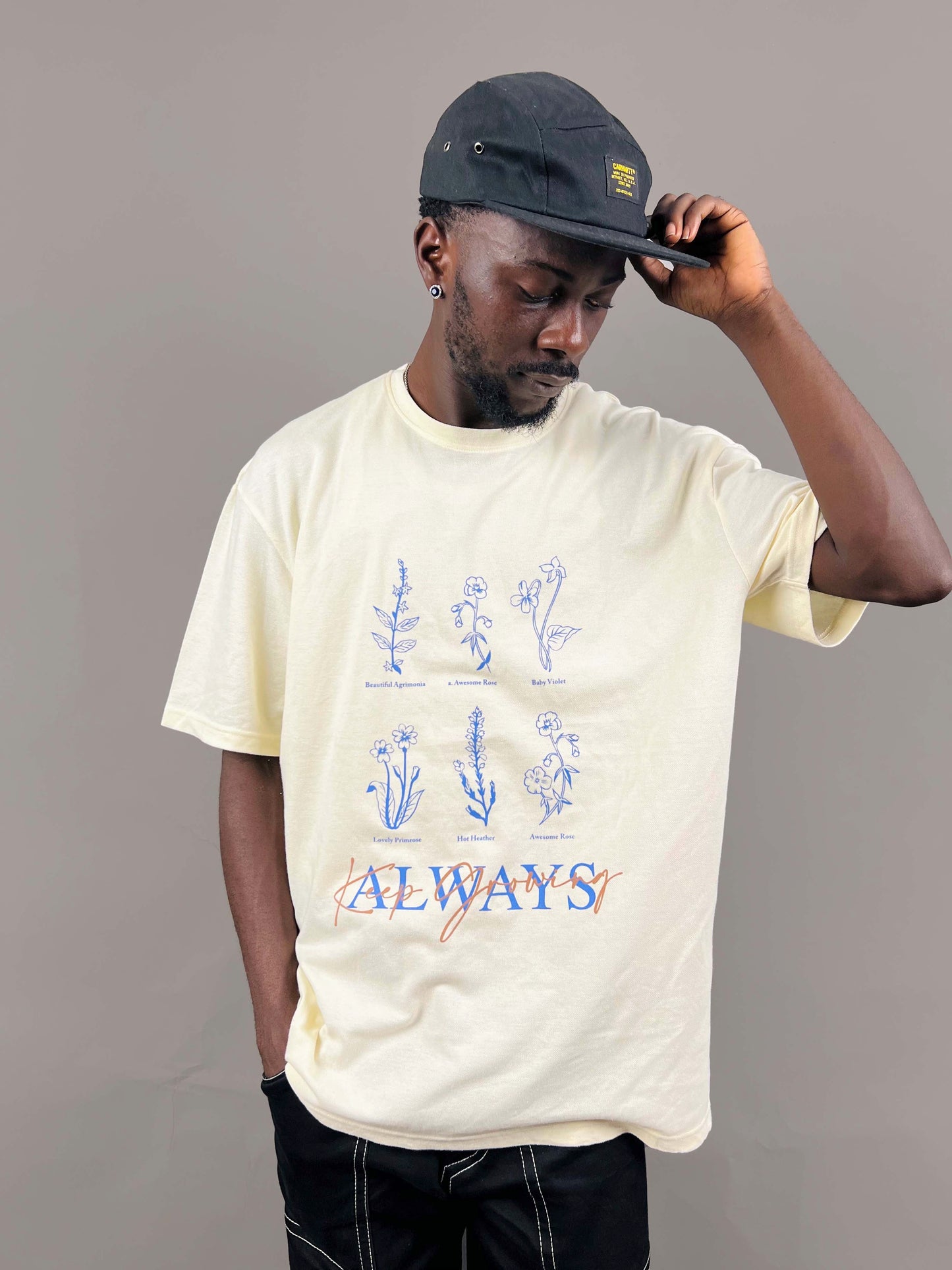 C&A Always Growing print T-shirt in off white