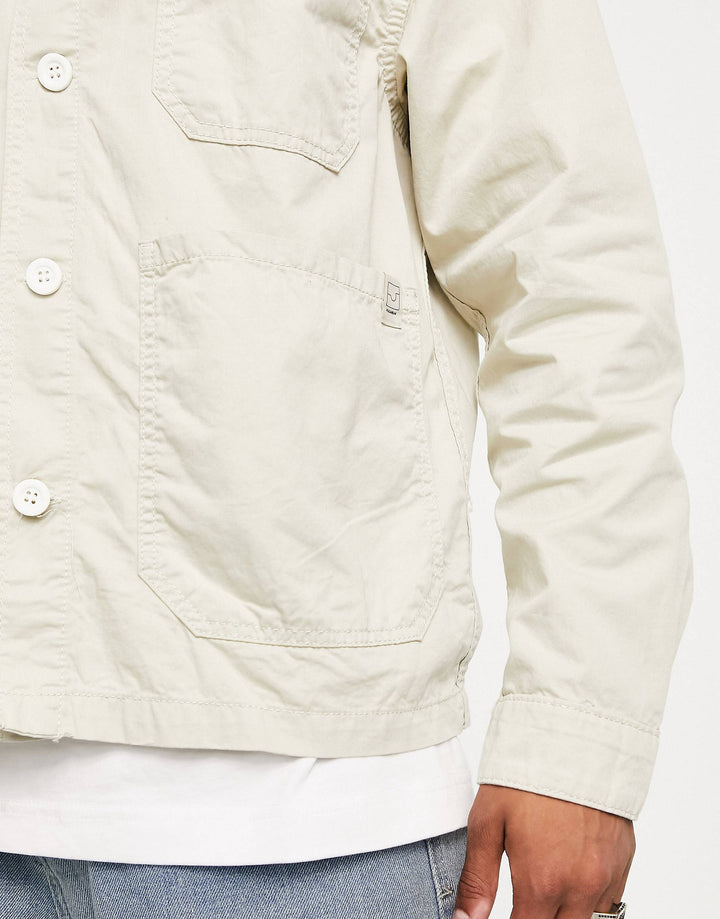 PULL&BEAR Overshirt in relaxed fit ecru