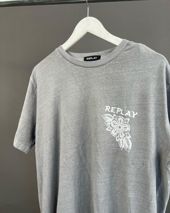 Replay Horus Backprint T-shirt in gray