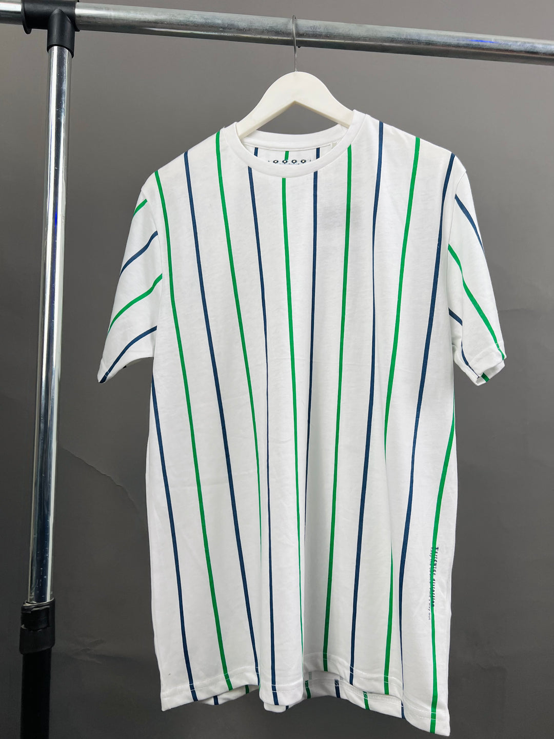 Cactus Man Pinstripe T-shirt in white