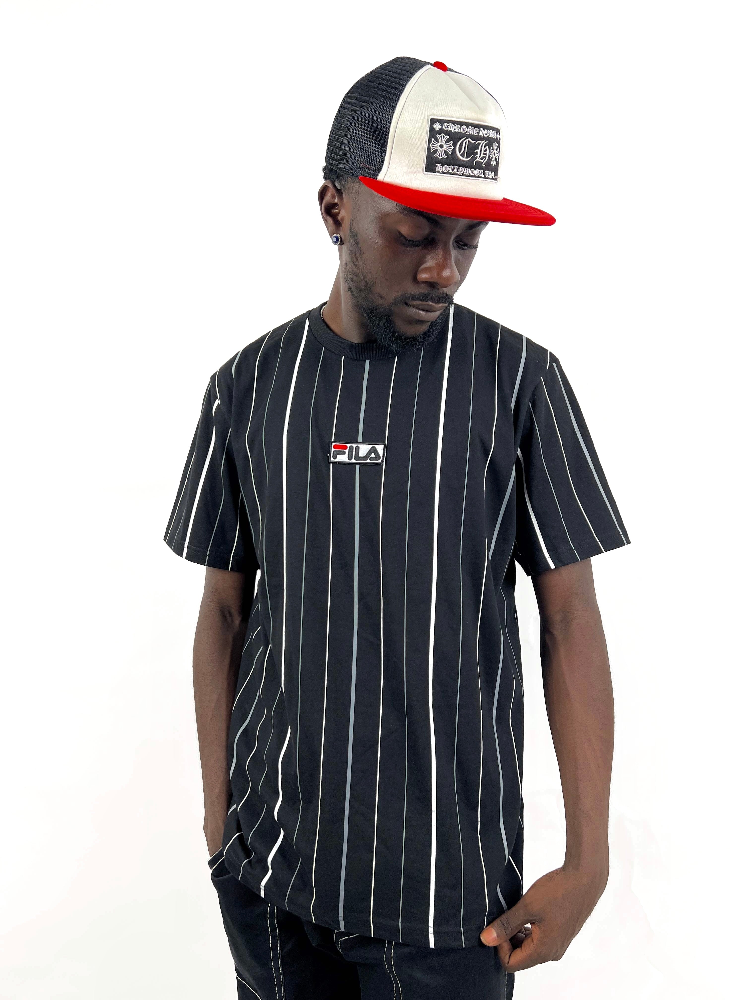 FILA Pinstripe T shirt in black Garmisland