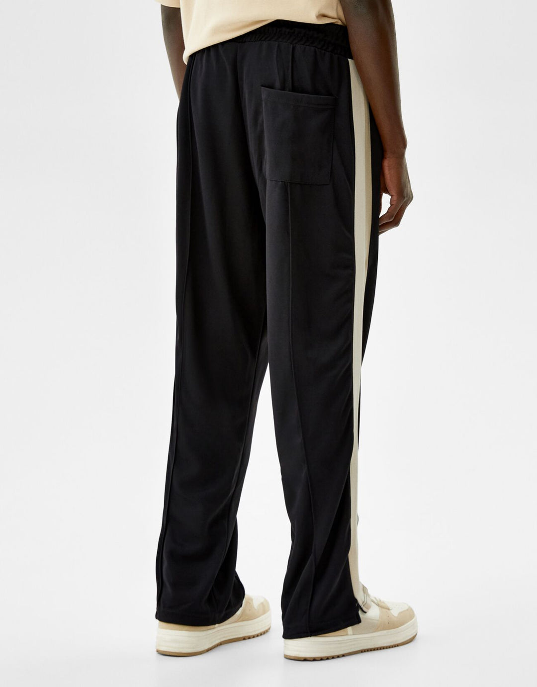 Bershka Wide-leg piqué trousers